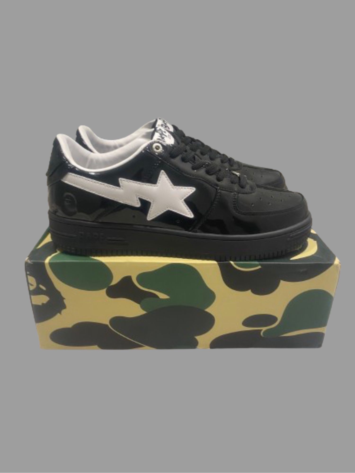 Black patent Bapesta