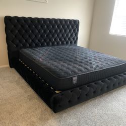 New In Box King Bed Frame With Mattress (Read Description Below)