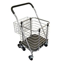 Silver Easy Climb Shopping Cart with Accessory Basket
