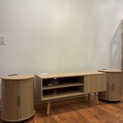 3 Piece Entertainment End Table Set Brand New 