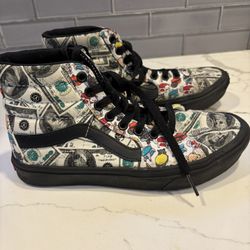 Vans Custom Cartoon Print High Top Women’s Sneakers Women’s 6.5 /Mens 5 Rare!