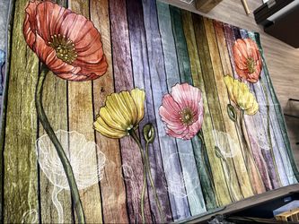 New 7x10 Area Rug – 3D Floral Non-Slip – $25 (2 for $45)