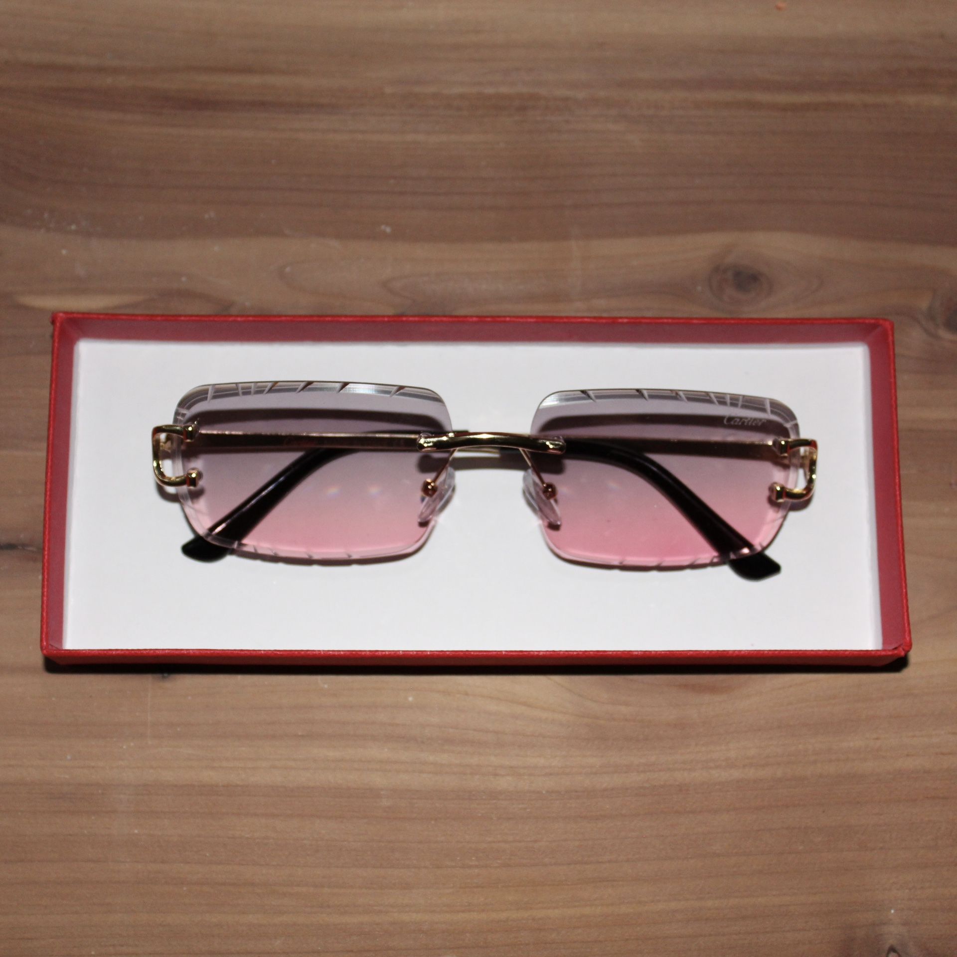 Cartier Sunglasses Magenta Tinted Lenses