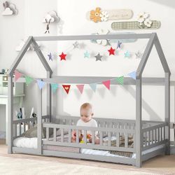 NEW Harper Orchard Canopy Kids Floor Bed Frame