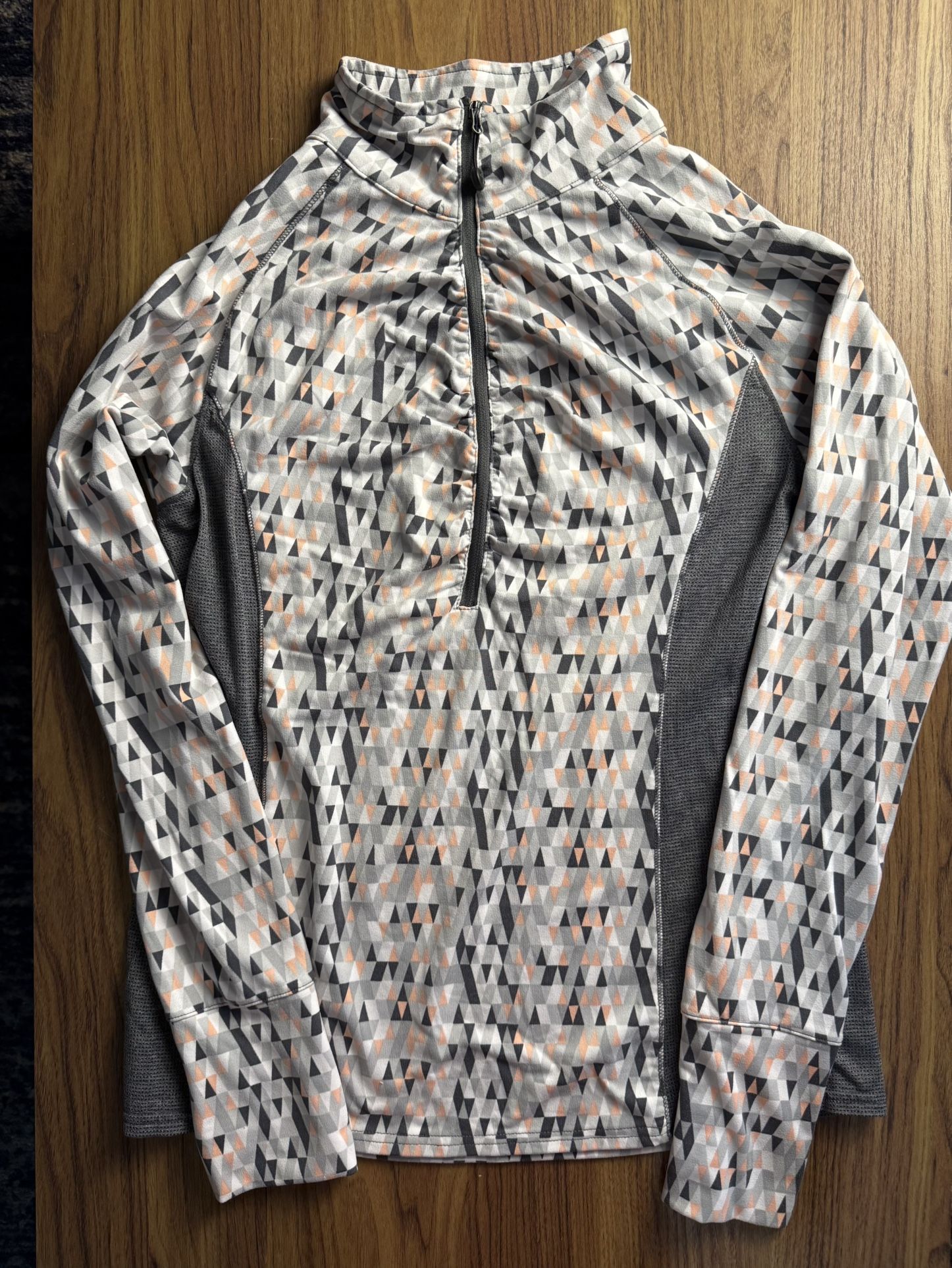 Soybu Women’s Geometric Print Zip Pullover Long Sleeve Top Size L