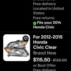 Honda Civic LX Sedan, Halogen Headlights 