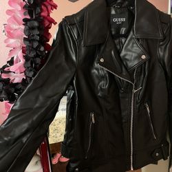 Women’s large Guess Leather Jacket NEW