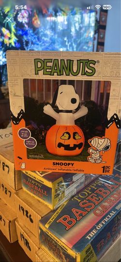 Halloween Gemmy 3.5 ft Snoopy with Woodstock Pumpkin Airblown Inflatable NIB