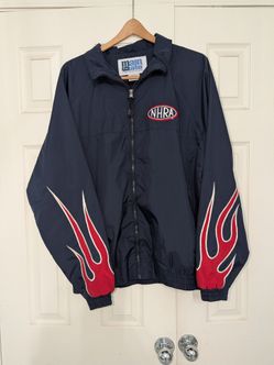 Vintage NHRA Jacket w Flames on Sleeves