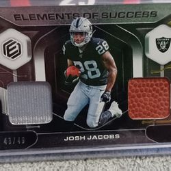 Josh Jacobs 43/49 Elements Of Success Vegas Raiders Oakland Ball Jersey Patch 