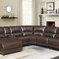 New 6 Pc Sectional Sofa With A Chaise Lounge