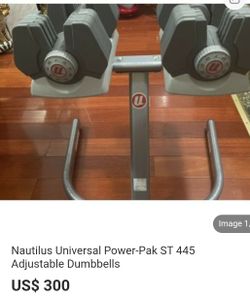 Brand New Nautilus Universal Power-Pak 445 Dumbell Set And Stand