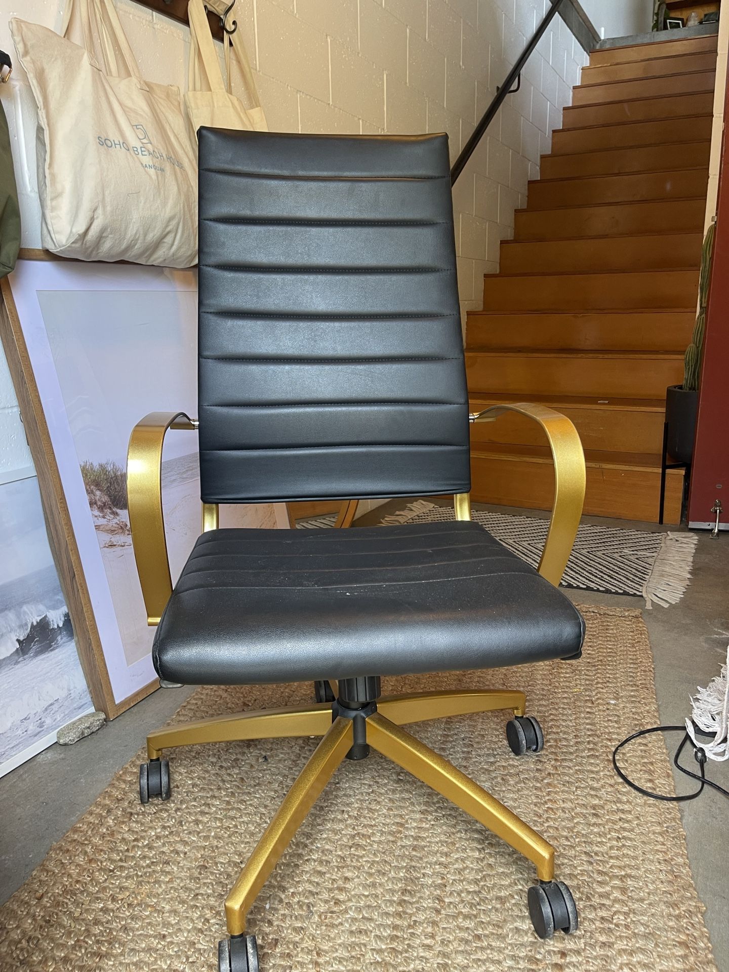 Black and Gold conference / desk executive chair