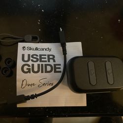 Brand New SkullCandy Bluetooth Earbuds With Charging Case And Accessories 