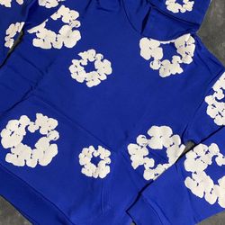 Blue Demin Tears Hoodie