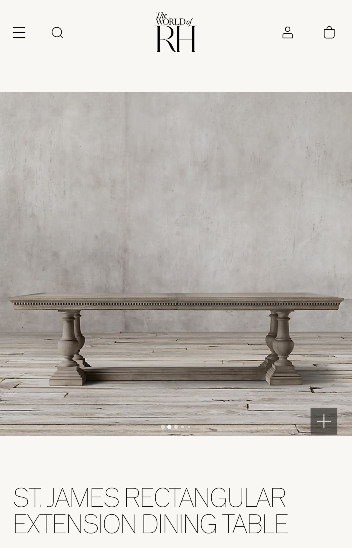 Restoration Hardware Saint James Rectangular Extension Dining Table