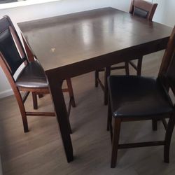 Square Wood Bar Table For Kitchen 