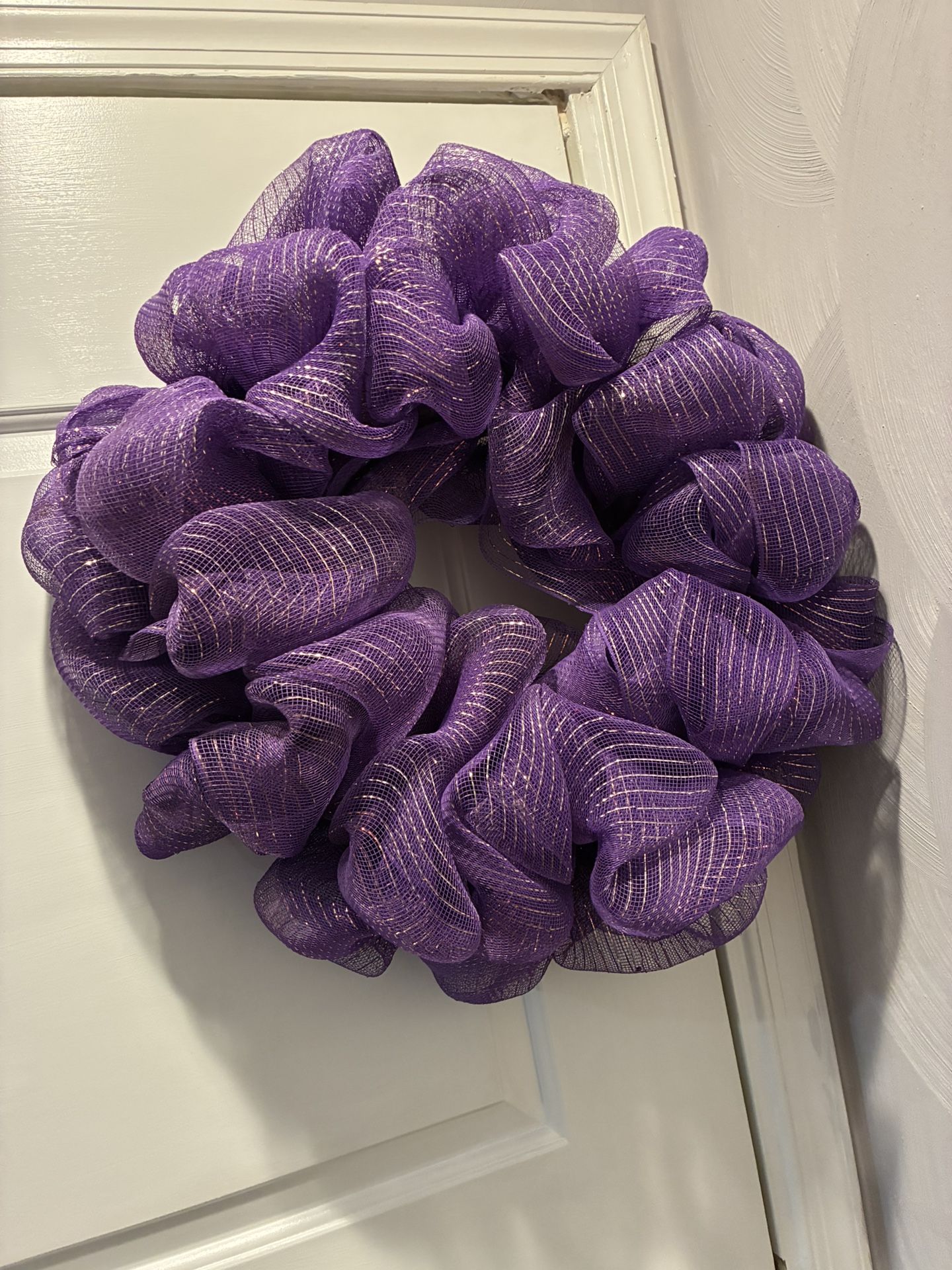 31” Purple Poofy Christmas Wreath