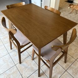 Walnut brown modern mid century dining table (4)