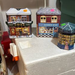 Three Tin Decorator Tins. 