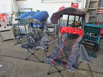 Price is firm.. two folding Beach / camping chairs with canopies