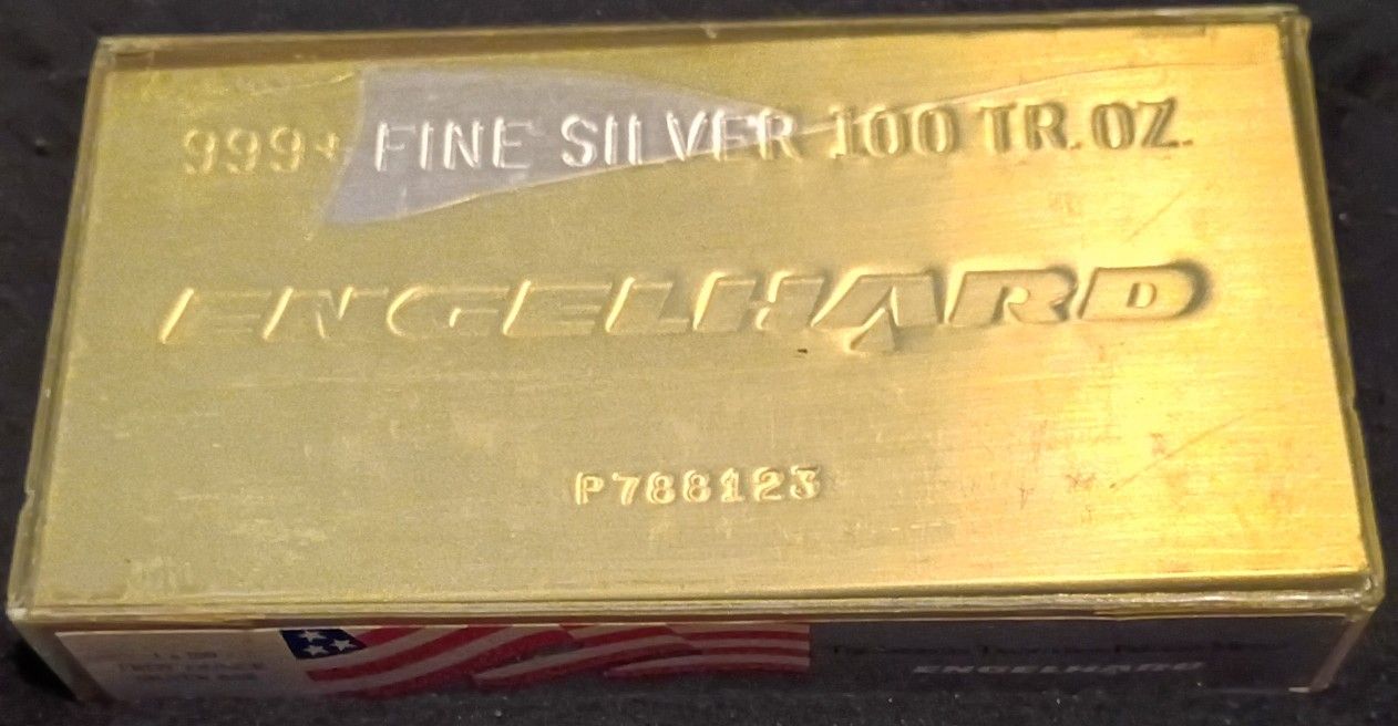 100 Ounce .999 Silver Genuine Engelhard Bar $5,650