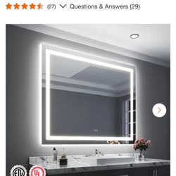 Rectangular Frameless LED Front/Back Lighted Bathroom Wall Mirror