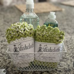 Homemade Dishcloths With Cleaning Solution