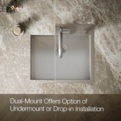 Kohler Vault 25" Single Basin Top-Mount/Under-Mount 18-Gauge Stainless Steel Kitchen Sink with SilentShield