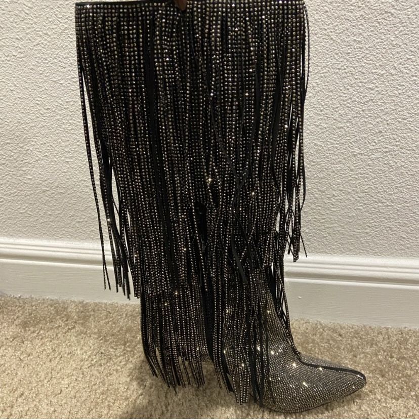 Sparkle Fringe Boots