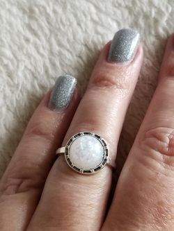 Silver and Opal Ring Size 6