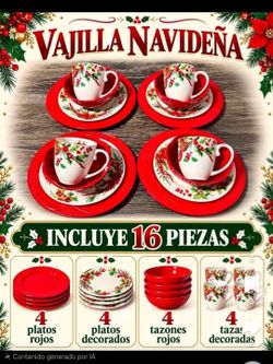 Vajilla navideña princess house