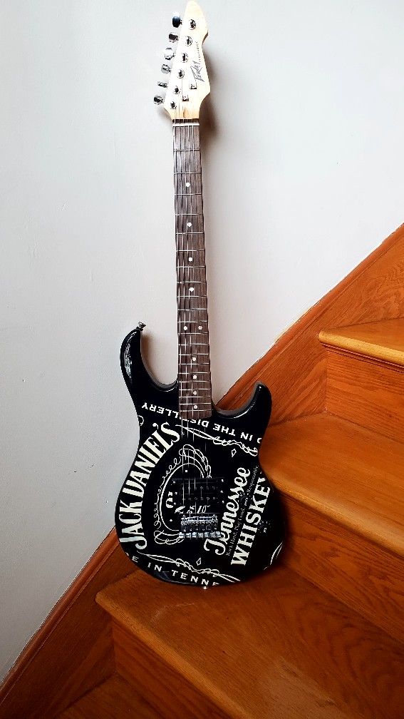 Collectible One of a Kind JACK Daniel's Electric Guitar  & Gig Bag