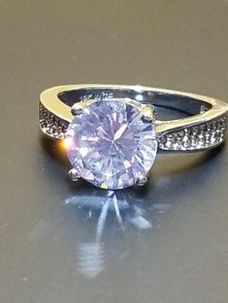 3.86CT Women's round cut Diamond simulated white gold Finished over silver wedding engagement ring size 6.0