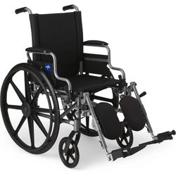 Medline Lightweight Adult Wheelchair w/Swing-Back, Elevating Leg Rests; 18W" x 16"D Seat