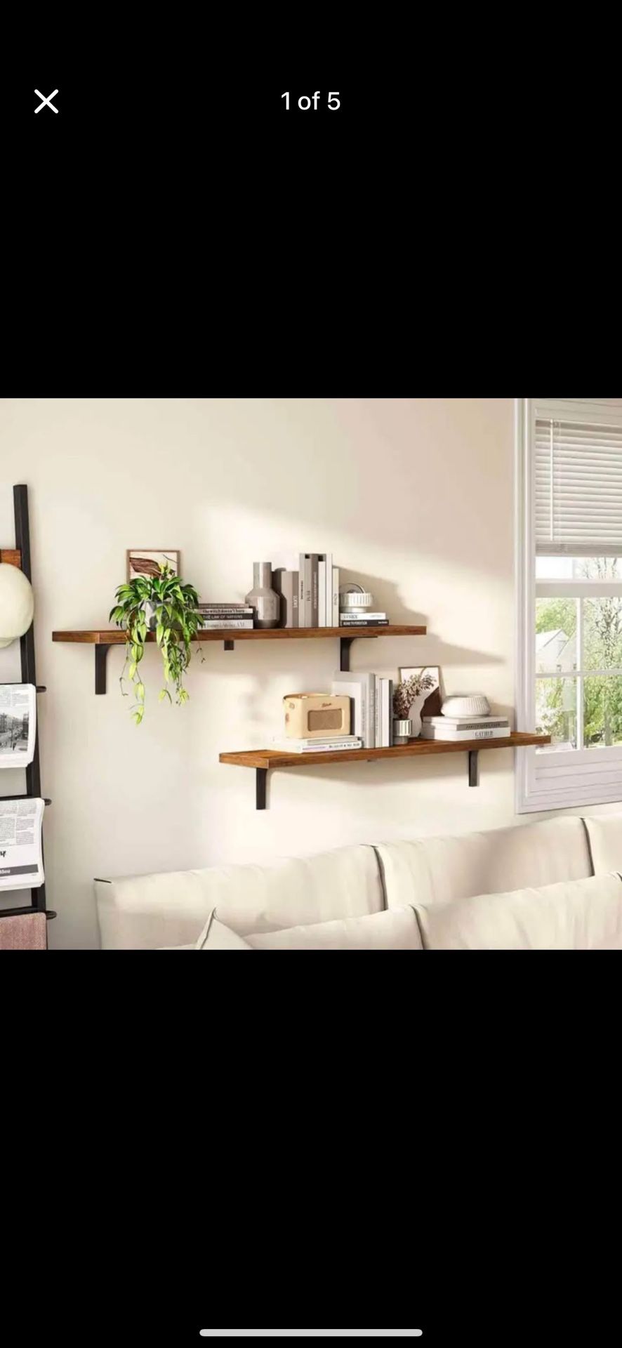 New 2 Wall Shelves Withs Brackets
