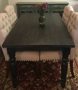 Dark Solid Wood Dining Table