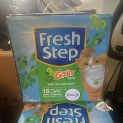 Fresh Step Clumping Litter With Febreze Gain Freshness, Box, 25 LB