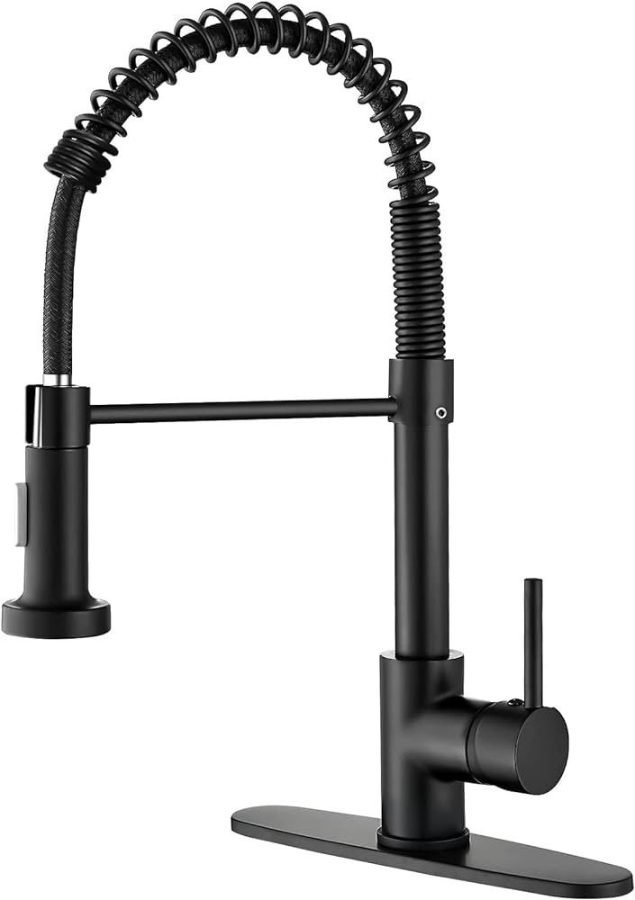 Kitchen Faucets with Pull Down Sprayer, Commercial Industrial Spring Single Handle Stainless Steel