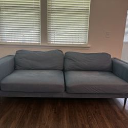Blue Couch With 2 Sectional Pieces
