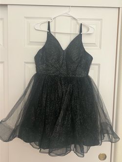 Black Glitter Tulle Mini Dress