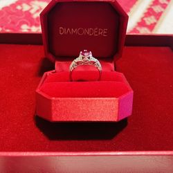 Diamondere Ring In Platinum- Round Natural Ruby ✨SALE✨
