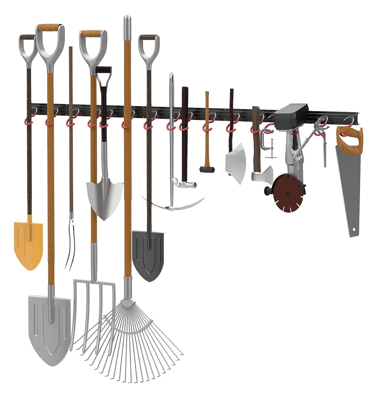 Metal 64 rInch Wall Mount Garden Tool Organizer for Garage ص