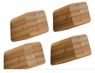 NEW Set of 4 Bamboo Wood  Wall Hooks for Hanging Coats, Hats, Towels and More - Wall Mount Hooks for Hallway or Bathroom - Brand: Comfify  Comes with 