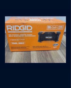 RIDGID 18V Hybrid Jobsite Radio with Bluetooth Technology (Tool Only) New. $120 Location: Arlington  Se Habla Español