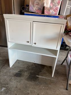 White Wood Cabinet with Doors