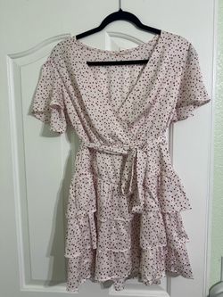 White and red polka dot dress