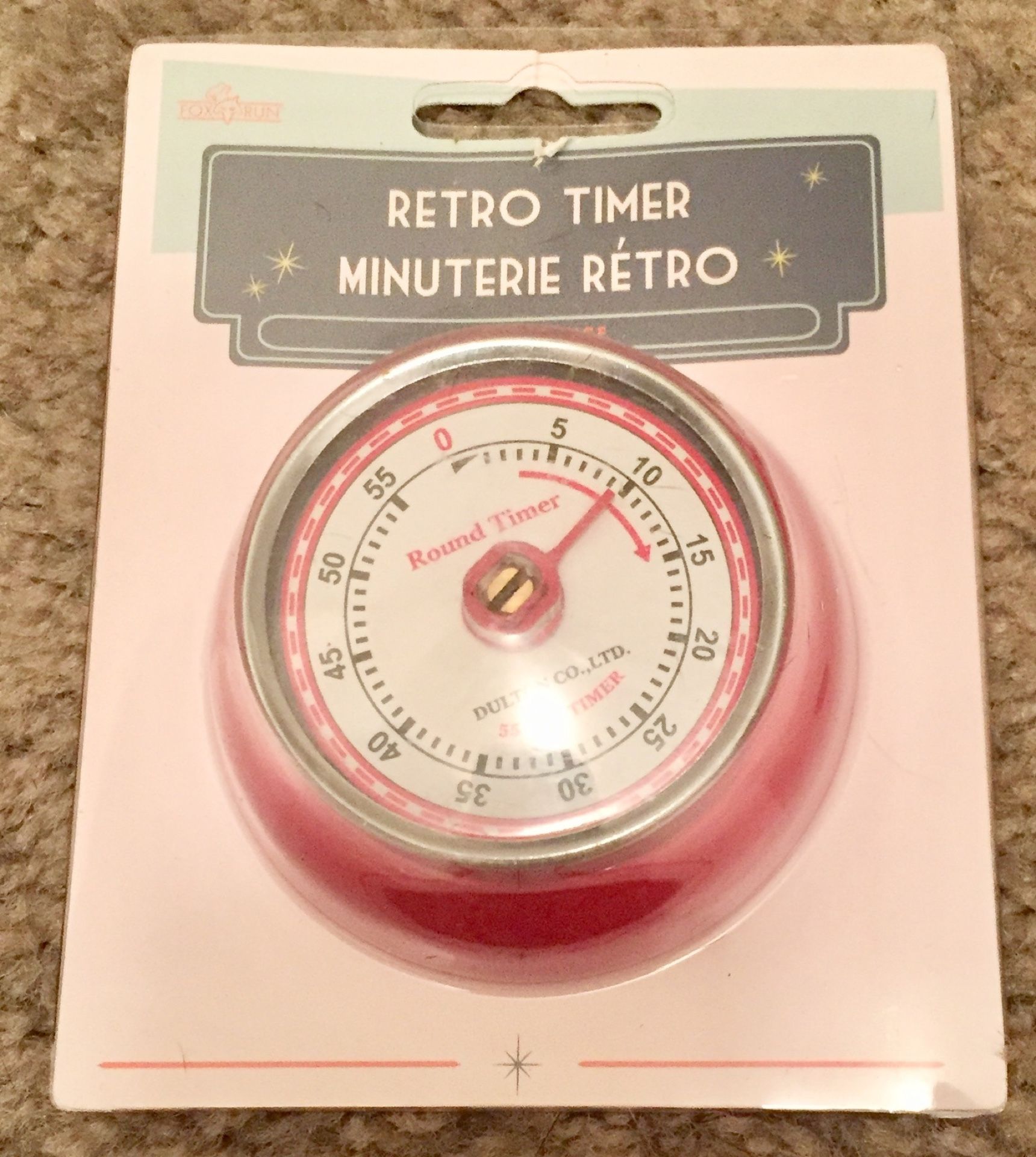 Fox Run Retro Kitchen Timer with Magnet, Red