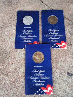 Official California American Revolution Bicentennial Medallions Set of 3