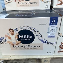 Millie Moon Luxury Disposable Diapers - Size 5 - 108ct